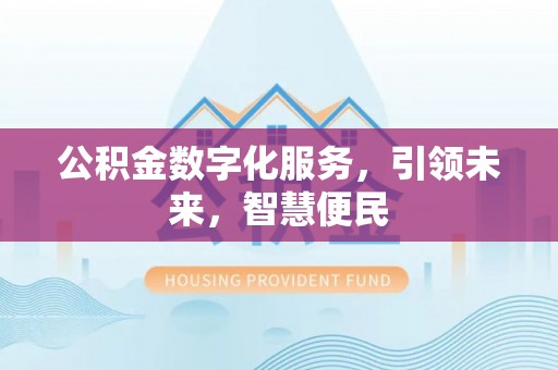 乌海公积金数字化服务，引领未来，智慧便民