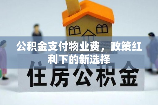 乌海公积金支付物业费，政策红利下的新选择