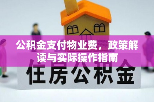 乌海公积金支付物业费，政策解读与实际操作指南