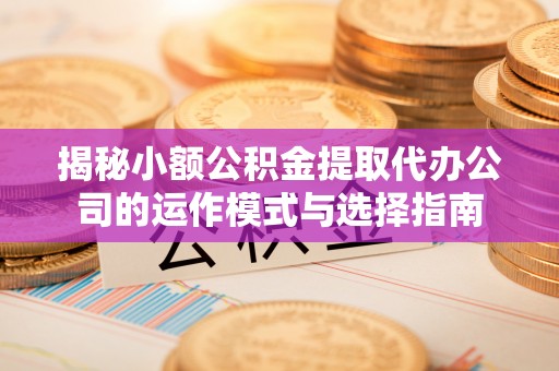 乌海揭秘小额公积金提取代办公司的运作模式与选择指南